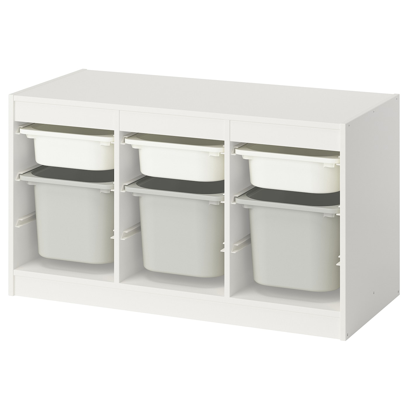 IKEA TROFAST Aufbewahrung mit Boxen weiß weiß/grau 99x44x56 cm