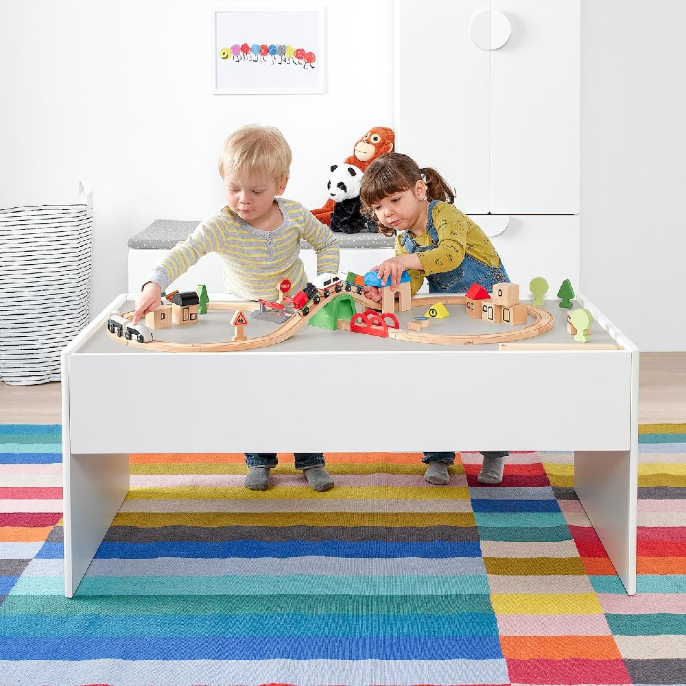 IKEA DUNDRA Spieltisch mit Stauraum weiß/grau Zeitbegrenzte Promotion