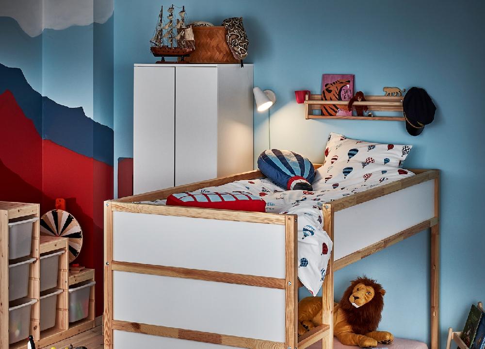 IKEA KURA Bett umbaufähig weiß/Kiefer 90x200 cm Bis zu 55% Rabatt