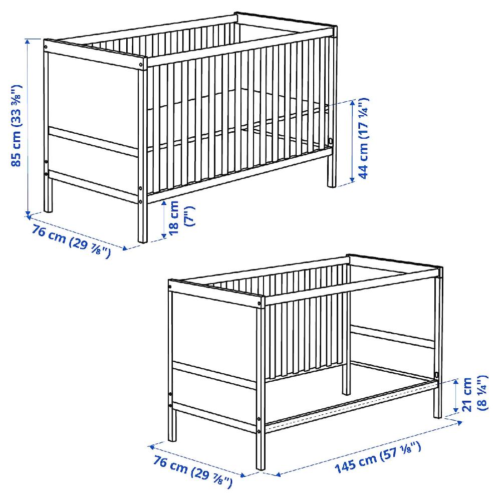 IKEA SUNDVIK Babybett weiß 70x140 cm Nur noch ein Tag übrig