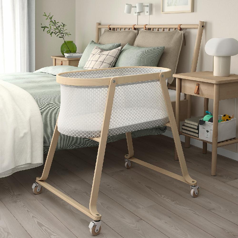 IKEA ÄLSKVÄRD Stubenwagen mit Matratze Birke 40x73 cm 50% Rabatt mit kostenlosem Versand