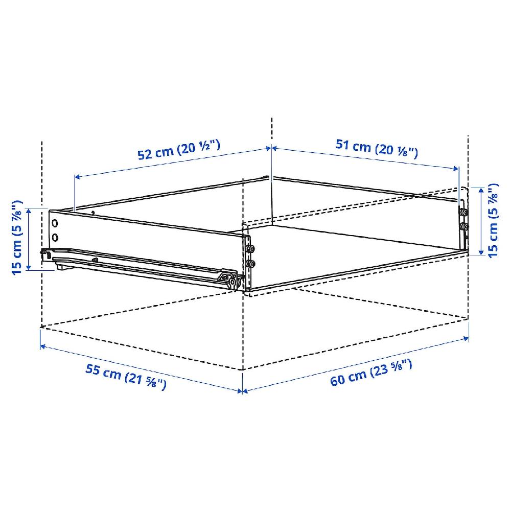 IKEA KONSTRUERA Schublade ohne Front weiß 15x60 cm Im Verkauf