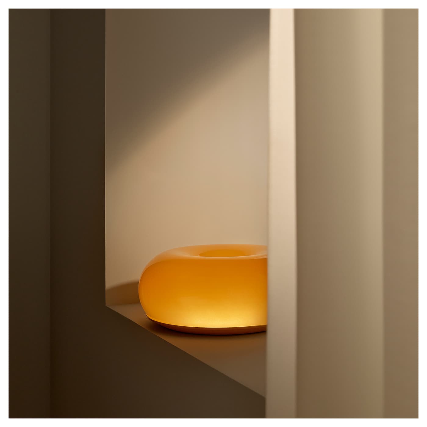 IKEA VARMBLIXT Tisch-/Wandleuchte LED orange Glas/rund 30 cm zollfrei