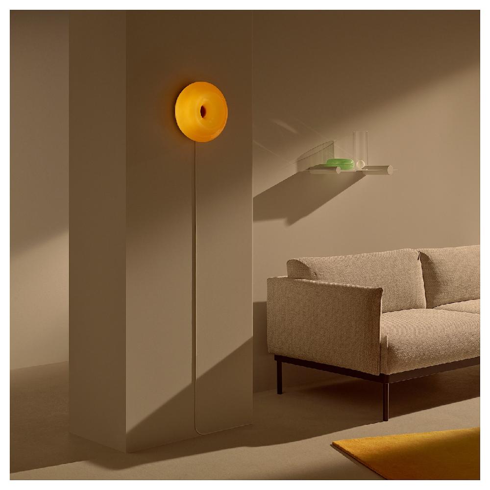 IKEA VARMBLIXT Tisch-/Wandleuchte LED orange Glas/rund 30 cm zollfrei