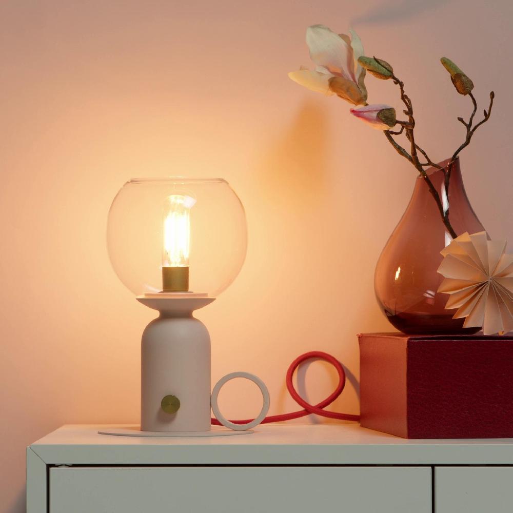 IKEA ÅSKMULLER Tischleuchte dimmbar hellrosa/rot 24 cm 2025