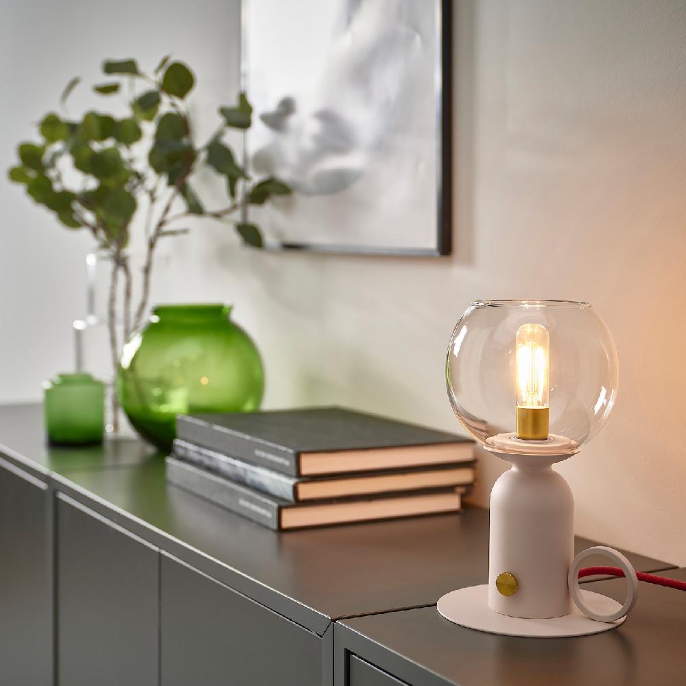 IKEA ÅSKMULLER Tischleuchte dimmbar hellrosa/rot 24 cm 2025
