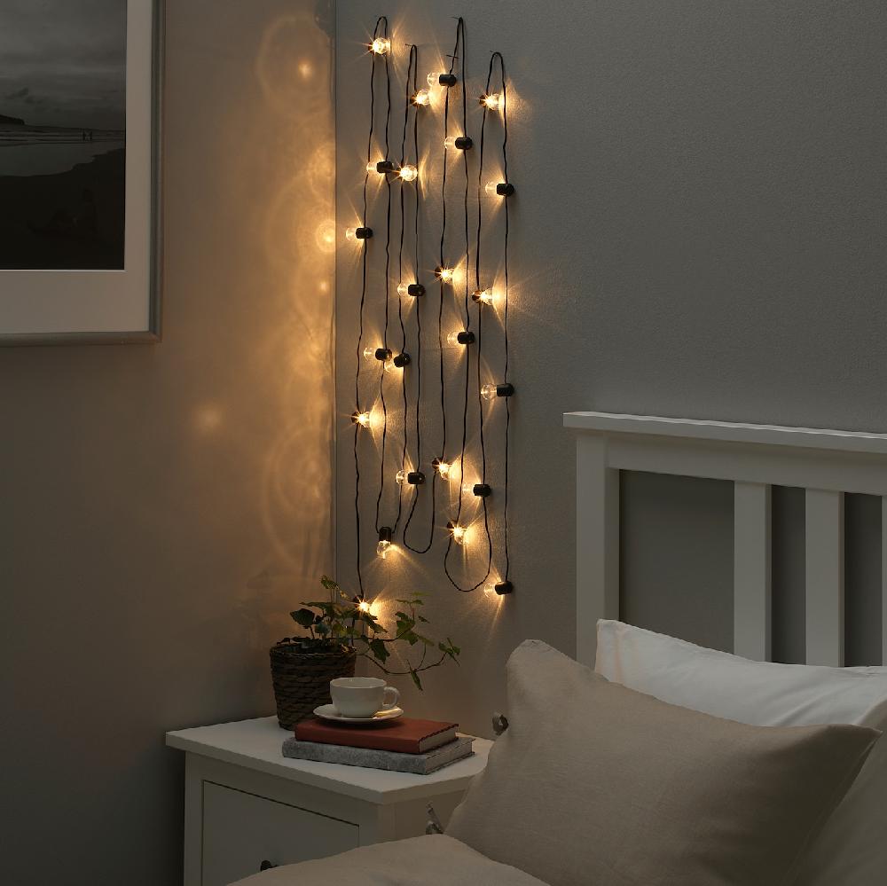 IKEA BLÖTSNÖ Lichterkette (24) LED innen schwarz Begrenztes Angebot