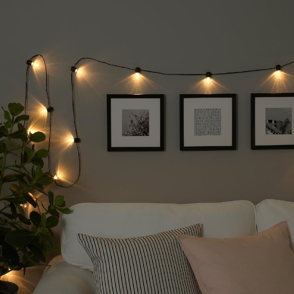 IKEA BLÖTSNÖ Lichterkette (24) LED innen schwarz Begrenztes Angebot