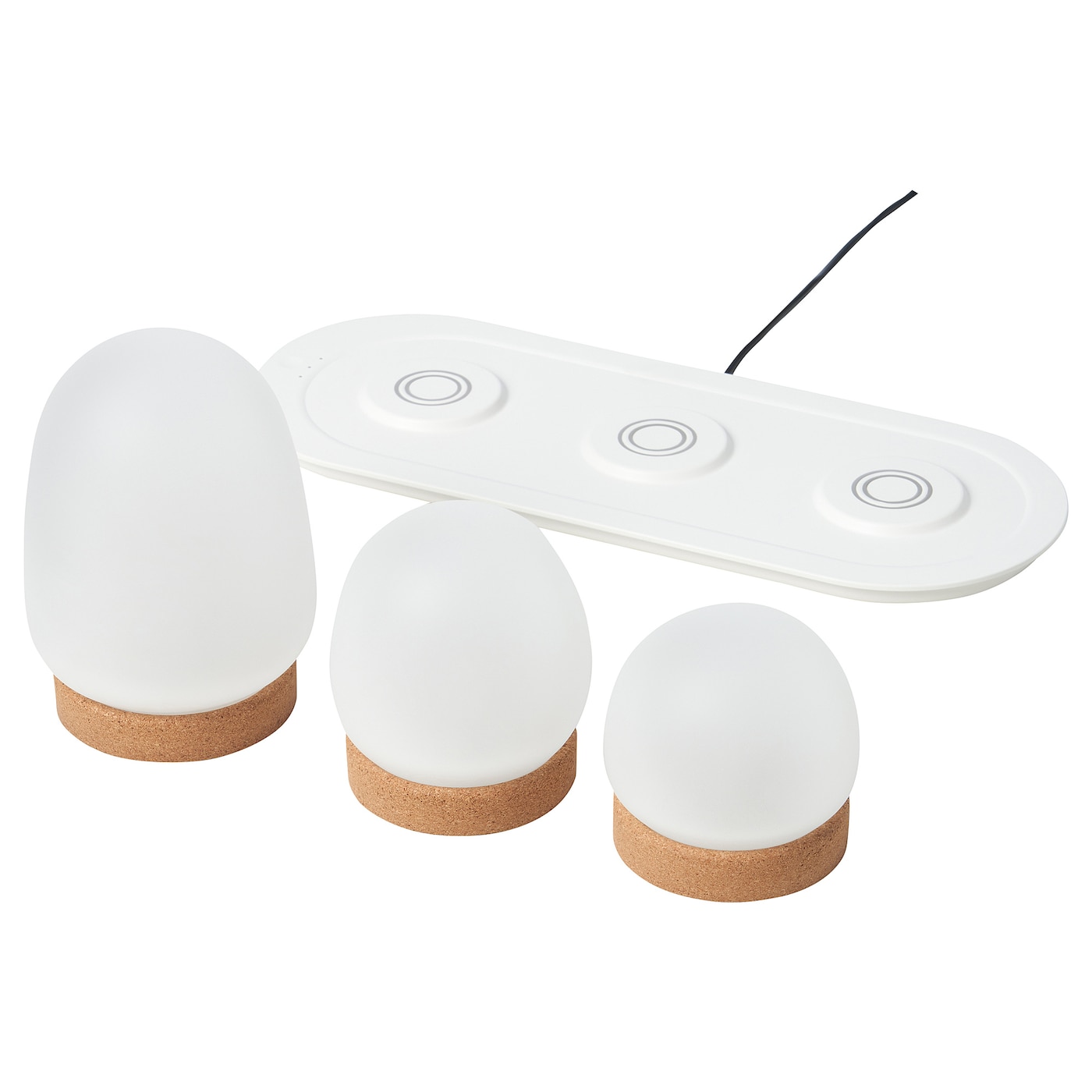 IKEA PRAKTSPIREA Dekobeleuchtungs-Set LED 4-tlg. mit Ladepad Exklusivangebot