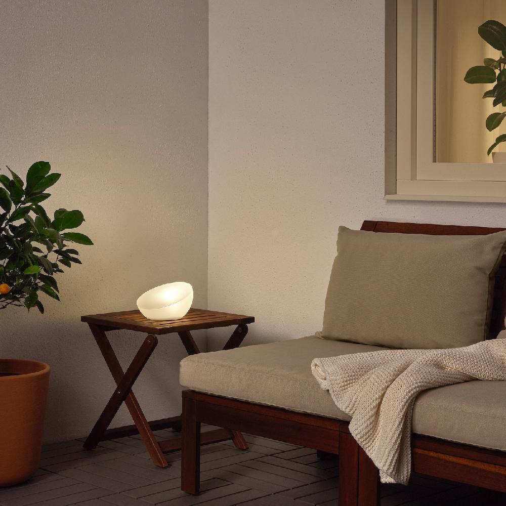 IKEA SOLVINDEN Solarleuchte LED für draußen/Halbkugel weiß Preisnachlass