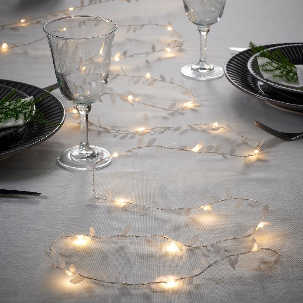 IKEA FRÖJDA Lichterkette (40) LED batteriebetrieben Blatt/weiß Cyber Monday