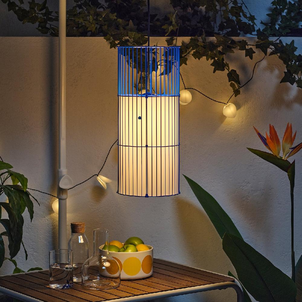 IKEA SOLVINDEN Hängeleuchte blau 48 cm Weihnachtsangebot