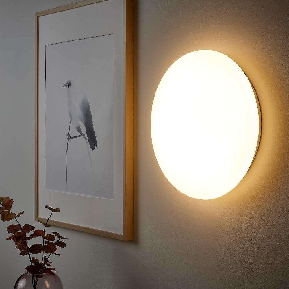 IKEA STOFTMOLN Decken-/Wandleuchte LED smart kabellos dimmbar/behagliches Warmweiß weiß 37 cm Neueste Mode