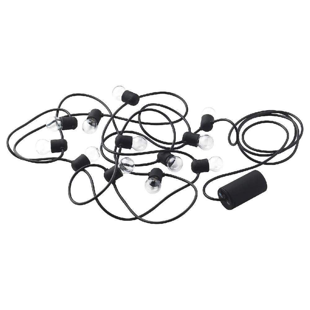 IKEA UTSUND Lichterkette (12) LED für draußen/batteriebetrieben schwarz