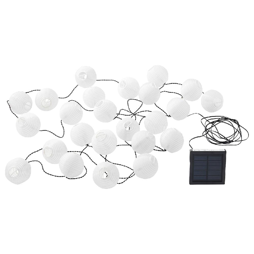 IKEA SOLARVET Lichterkette (24) LED für draußen solarbetrieben/Kugel weiß