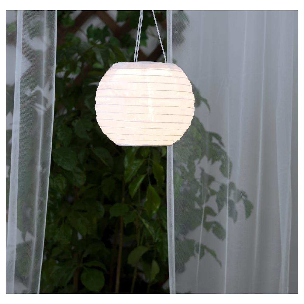 IKEA SOLVINDEN Solarhängeleuchte LED für draußen/rund weiß 22 cm
