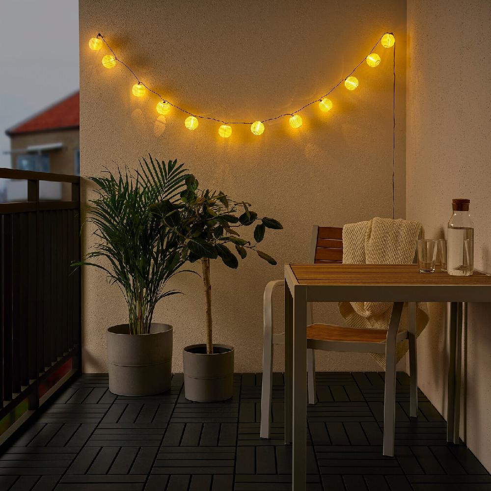 IKEA SOLVINDEN Lichterkette (12) LED für draußen/batteriebetrieben weiß Saisonale Angebote