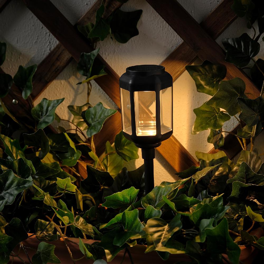 IKEA SOLVINDEN Solar-Erdspieß LED für draußen/klar schwarz Räumungsverkauf