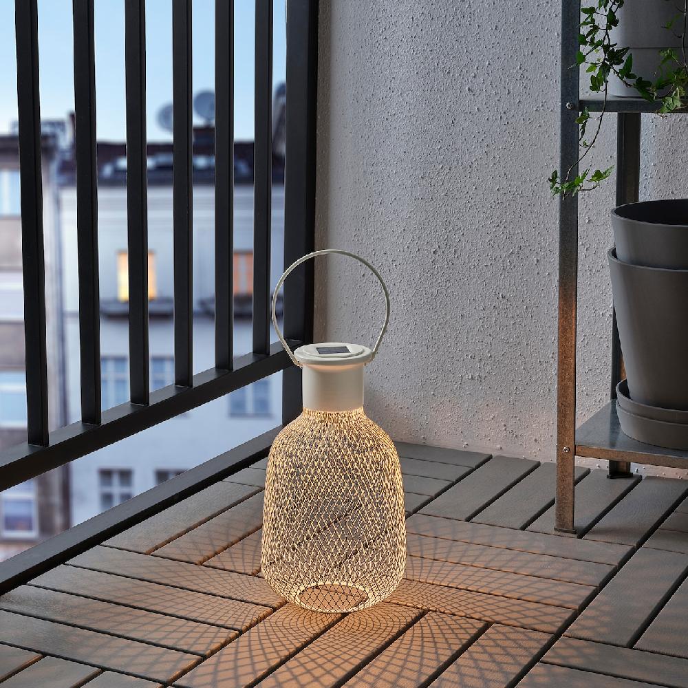 IKEA SOLVINDEN Solarlaterne LED für draußen/Netz weiß 29 cm VIP-Rabatte
