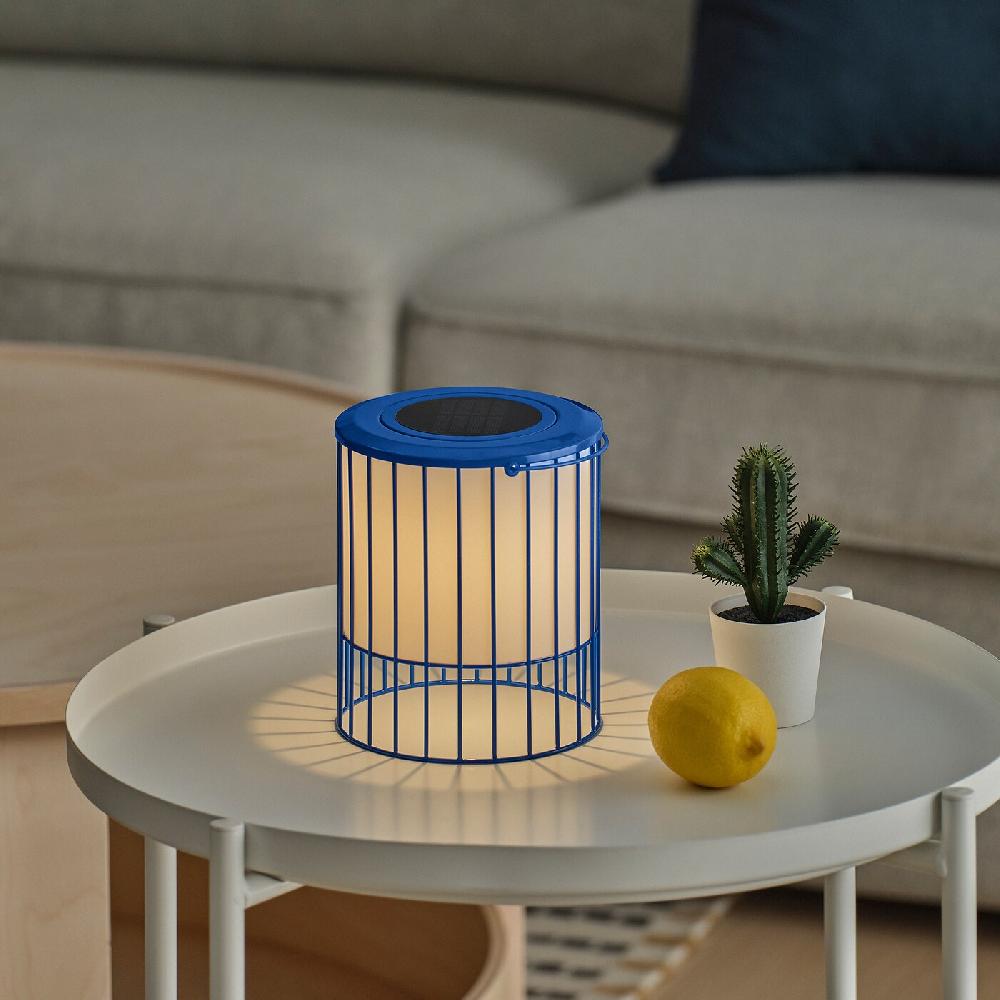 IKEA SOLVINDEN Tischleuchte solarbetrieben/blau 15 cm Tiefpreis