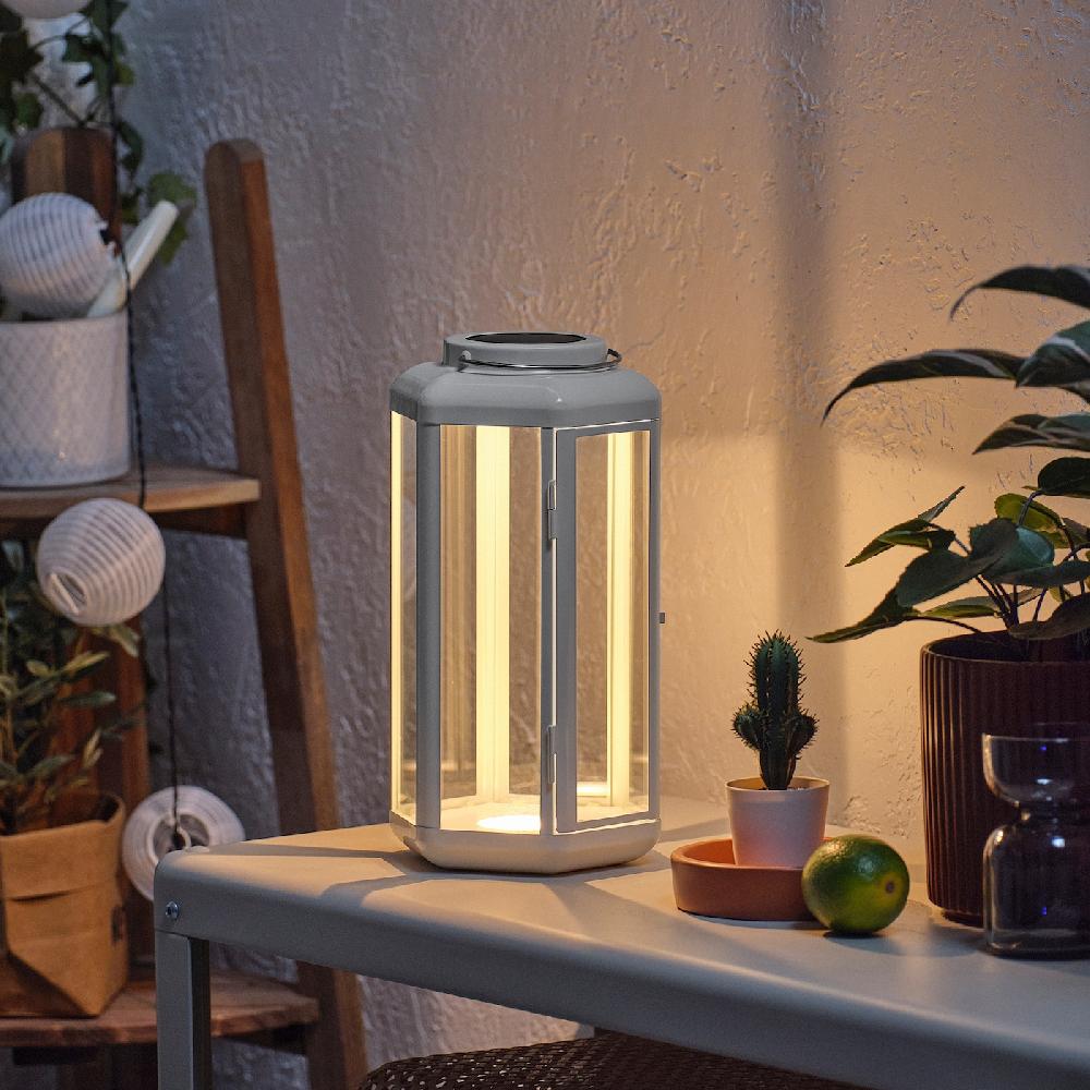 IKEA SOLVINDEN Solartischleuchte LED Laterne/weiß 28 cm Wochenangebot