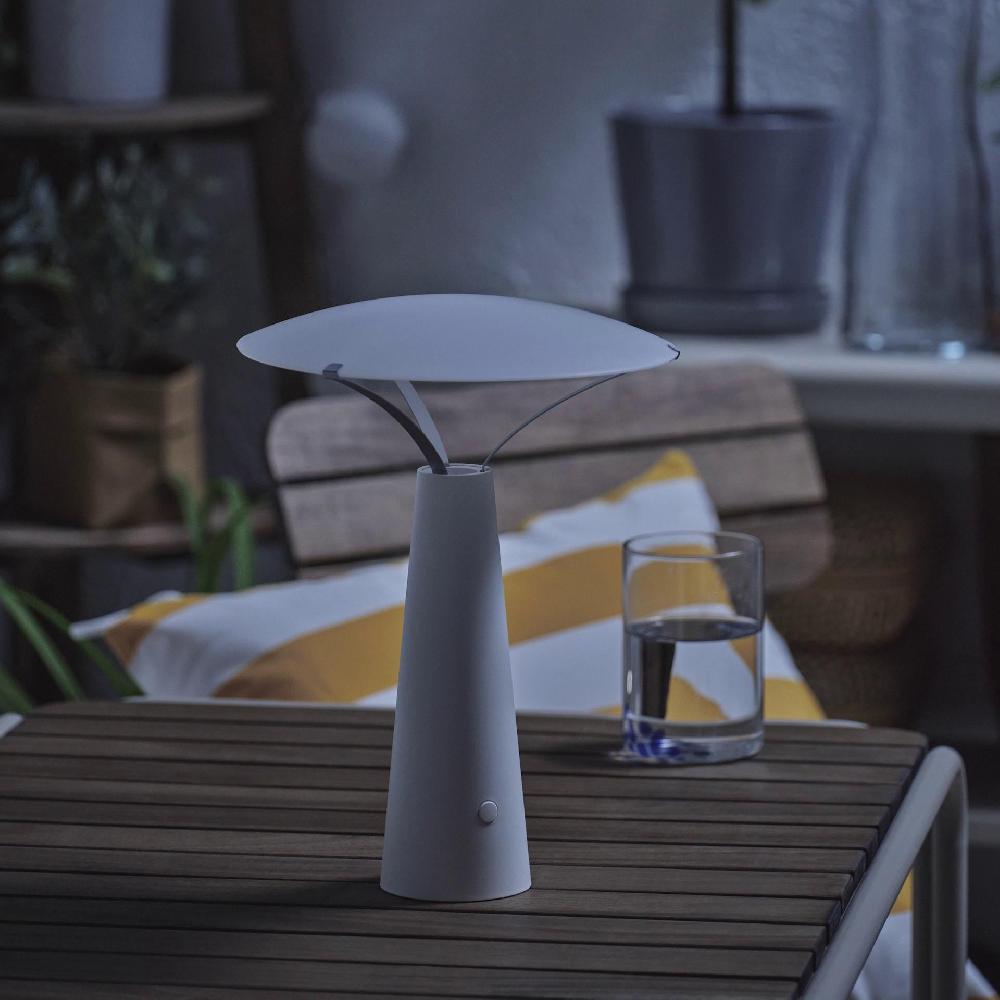 IKEA SOLVINDEN Tischleuchte batteriebetrieben/weiß 30 cm Kostenlose Rückgabe