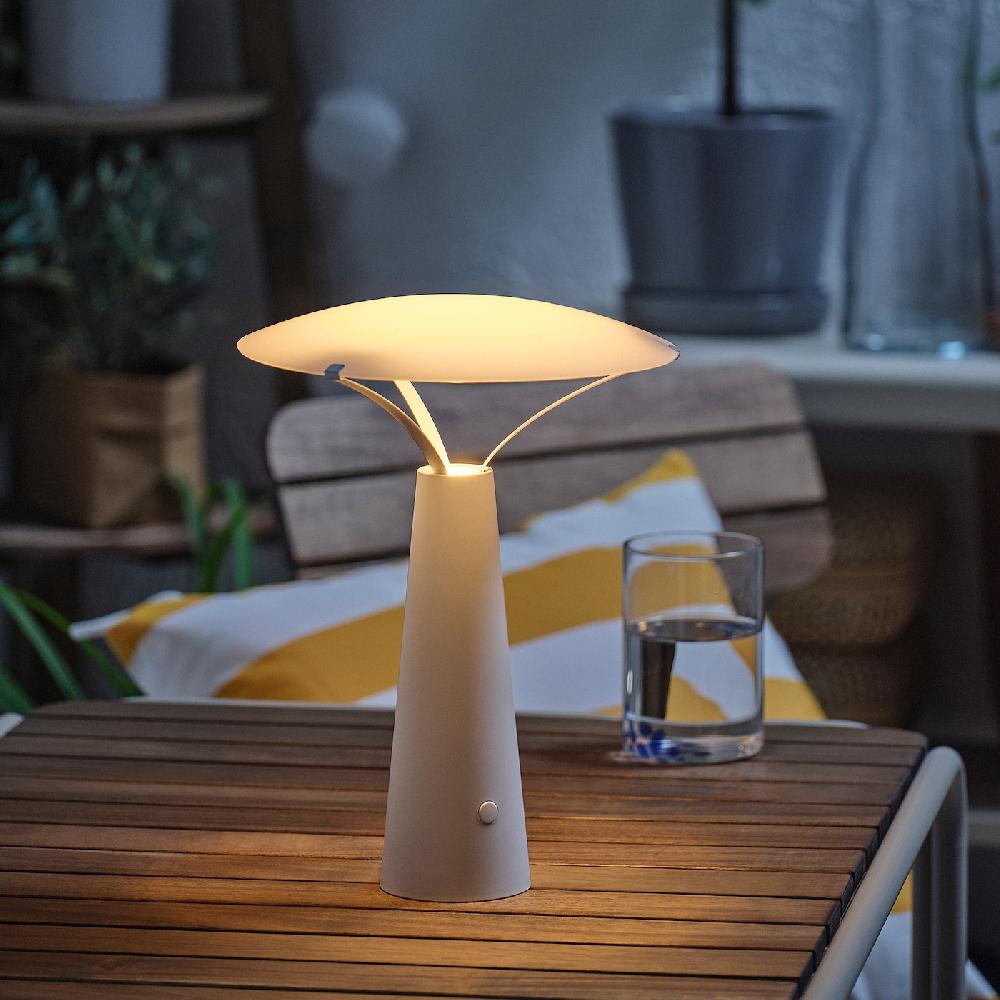 IKEA SOLVINDEN Tischleuchte batteriebetrieben/weiß 30 cm Kostenlose Rückgabe