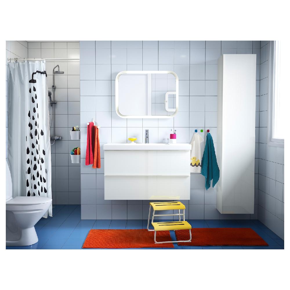 IKEA STORJORM Spiegel mit Beleuchtung weiß 80x60 cm Vierteljährliche Förderung