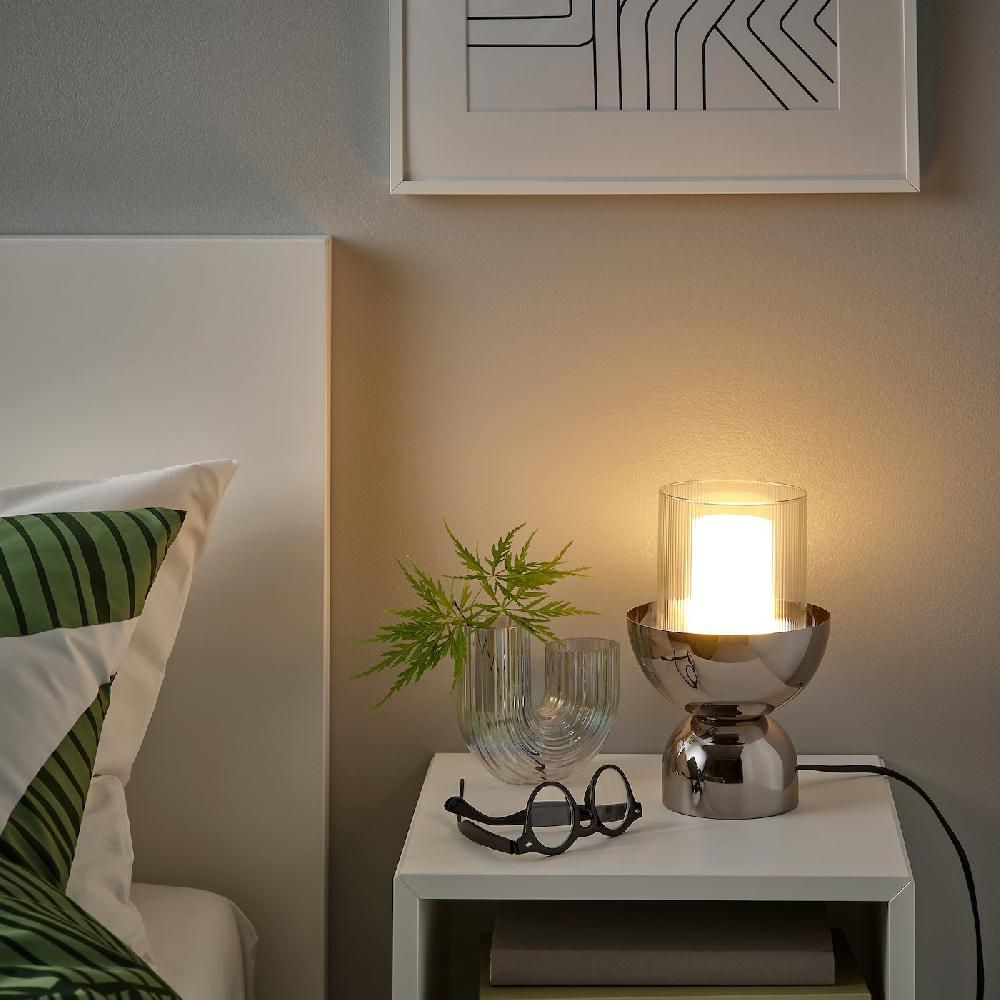 IKEA MOLNART LED-Leuchtmittel E27 150 lm Zylinder Glas/gestreift 110 mm Begrenzt auf 3 Tage