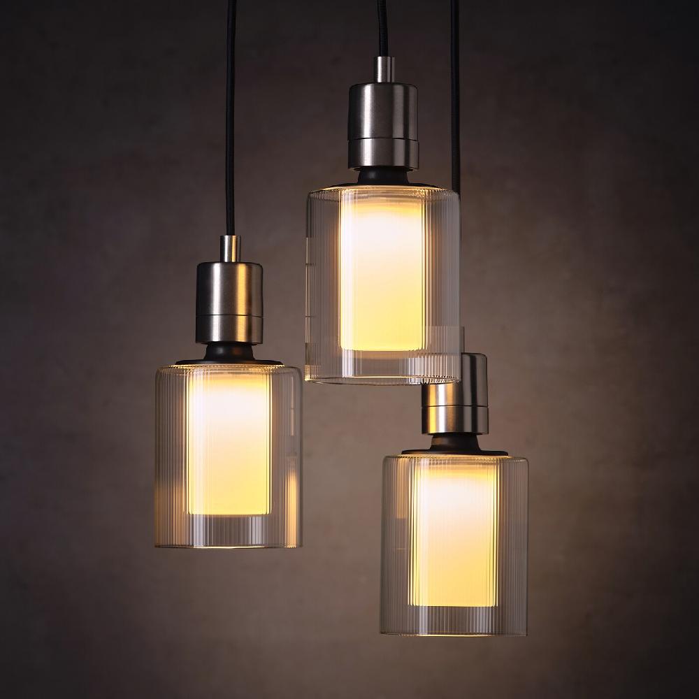 IKEA MOLNART LED-Leuchtmittel E27 150 lm Zylinder Glas/gestreift 110 mm Begrenzt auf 3 Tage
