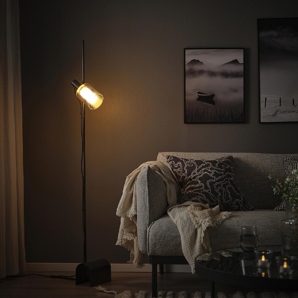 IKEA MOLNART LED-Leuchtmittel E27 150 lm Zylinder Glas/gestreift 110 mm Begrenzt auf 3 Tage