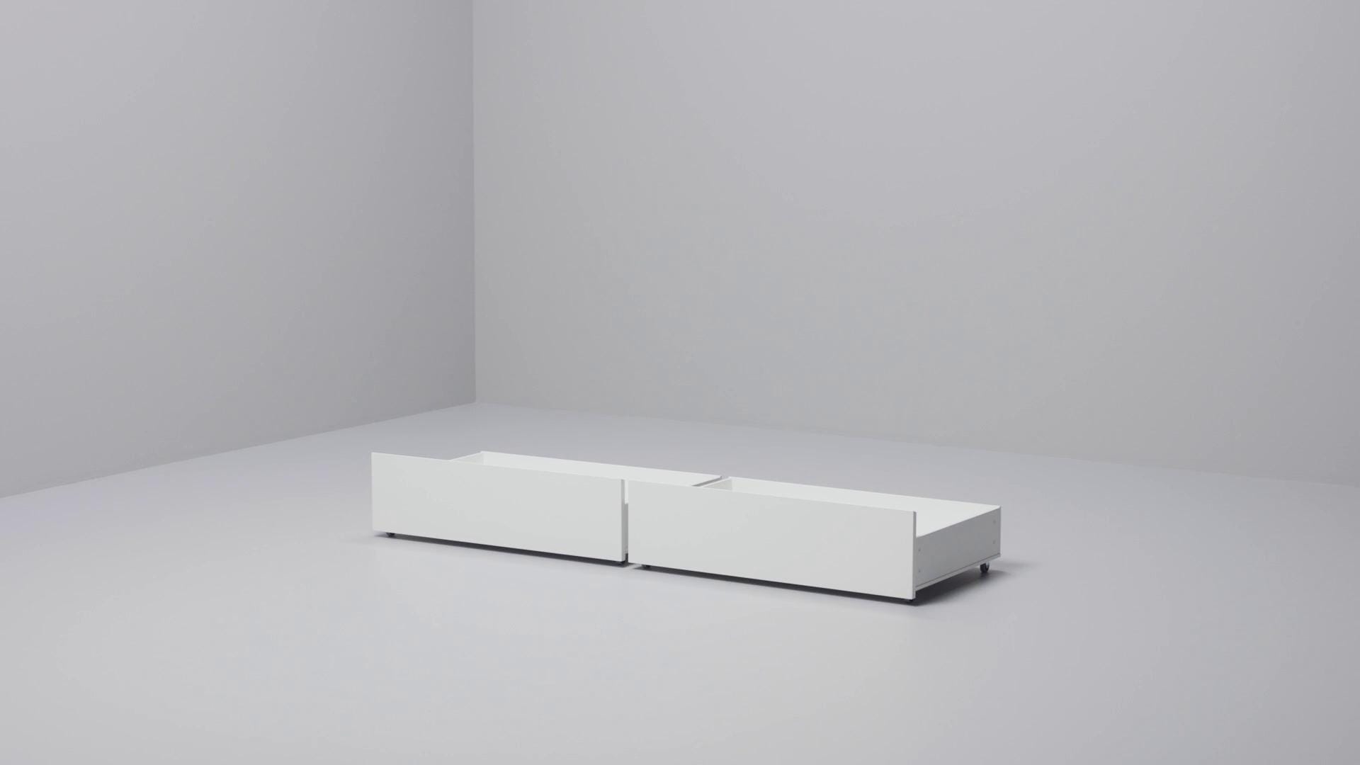 IKEA MALM Bettgestell hoch mit 2 Schubkästen weiß 140x200 cm Schlussverkauf