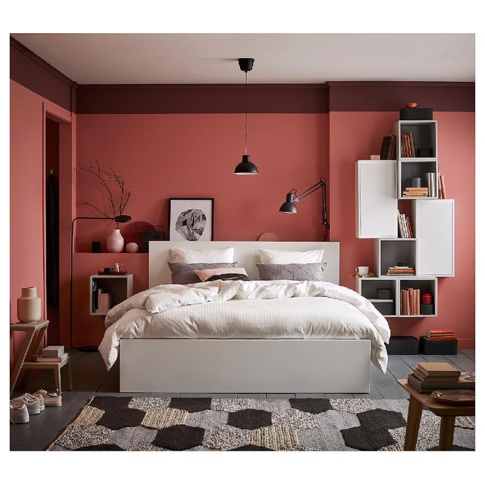 IKEA MALM Bettgestell hoch mit 2 Schubkästen weiß 140x200 cm Schlussverkauf