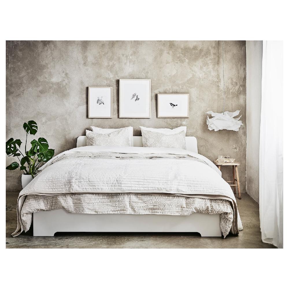 IKEA ASKVOLL Bettgestell weiß 140x200 cm Günstiger Verkauf