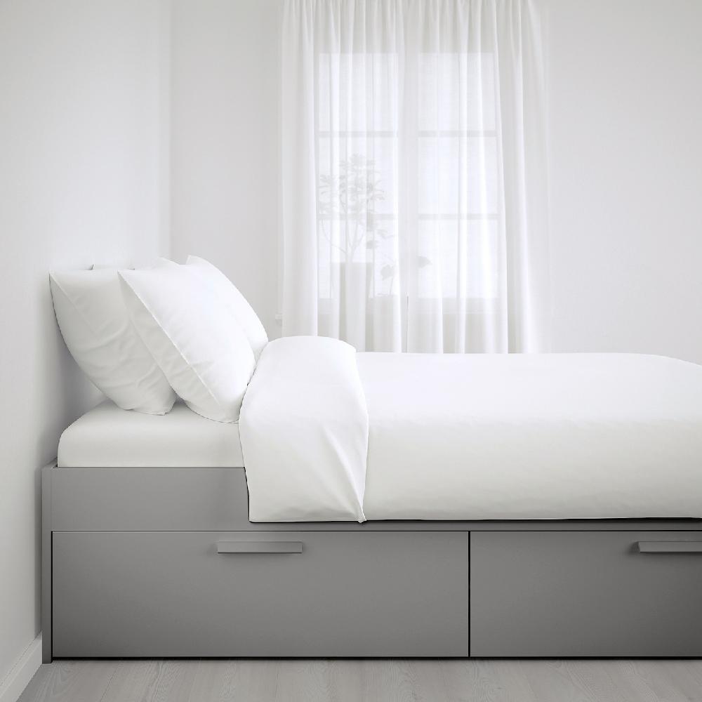 IKEA BRIMNES Bettgestell mit Schubladen grau 140x200 cm Fabrikverkauf