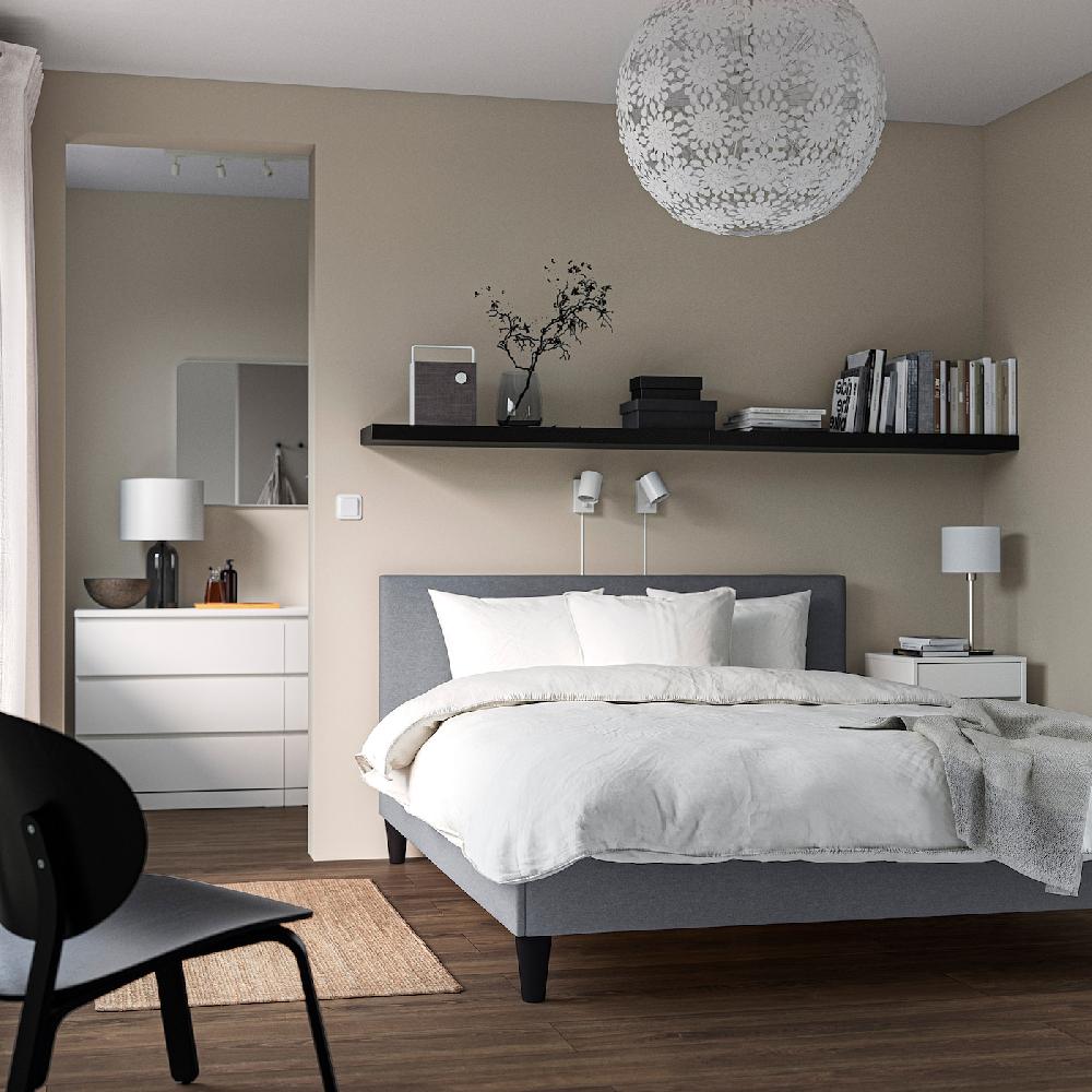 IKEA SÄBÖVIK Boxbett komplett fest/Vissle grau 140x200 cm Fabrik Onlineshop