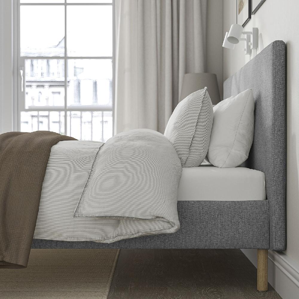 IKEA TÄRNKULLEN Bettgestell gepolstert Tibbleby beige/grau 140x200 cm Rabatt