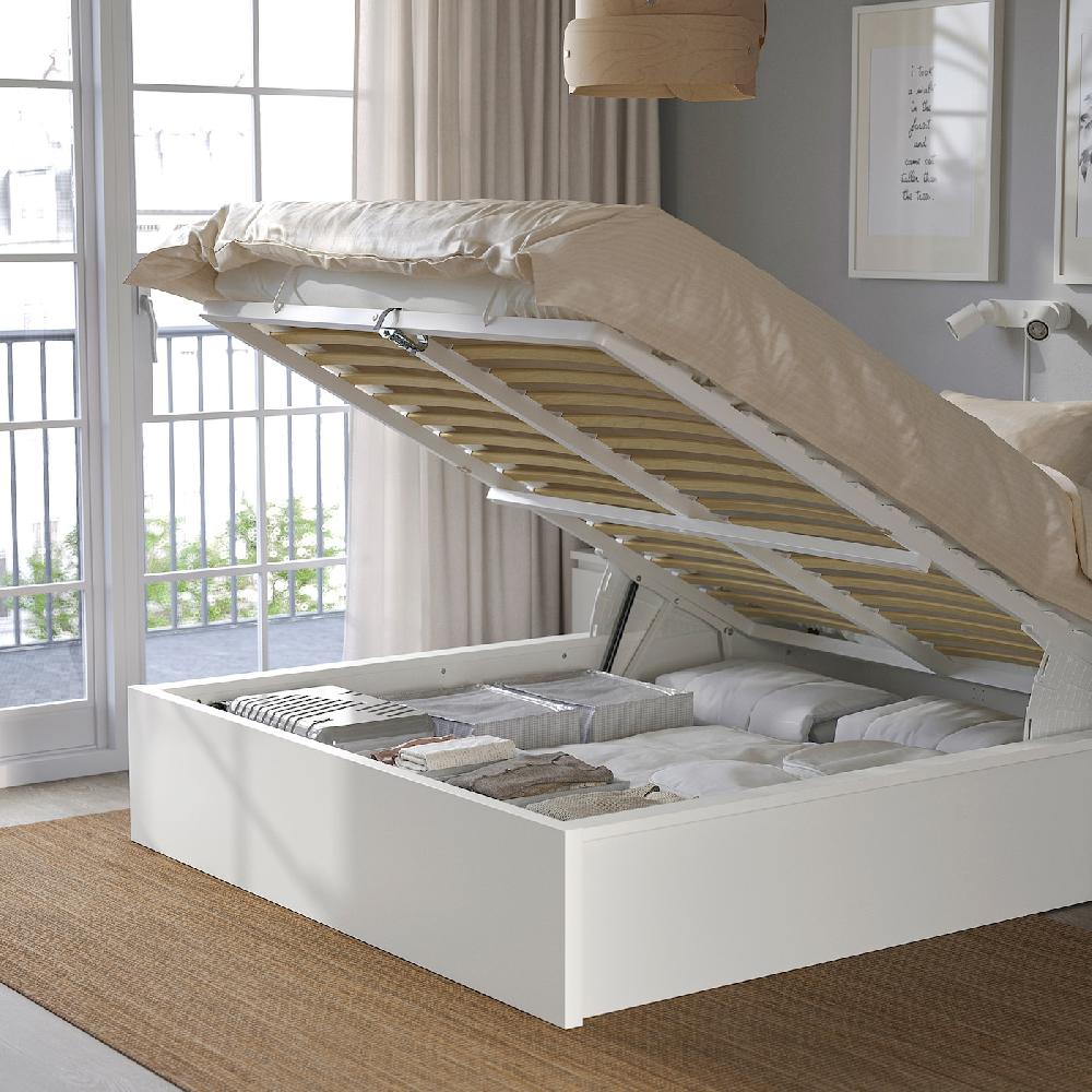 IKEA MALM Bettgestell mit Aufbewahrung weiß 140x200 cm Günstig kaufen