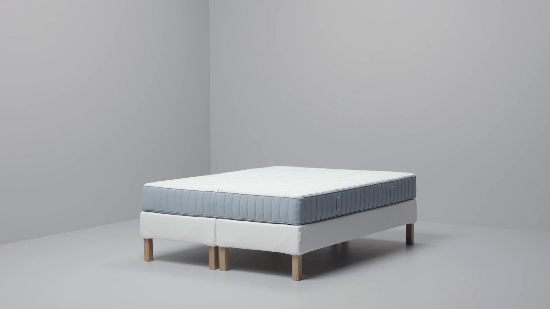 IKEA VALEVÅG Taschenfederkernmatratze fest/Überzug waschbar hellblau 140x200 cm Osterangebot