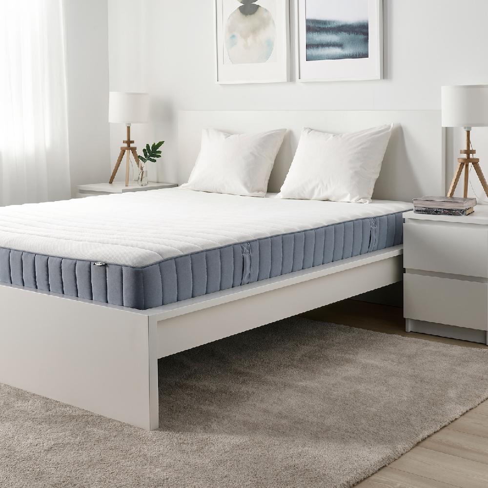 IKEA VALEVÅG Taschenfederkernmatratze fest/Überzug waschbar hellblau 140x200 cm Osterangebot