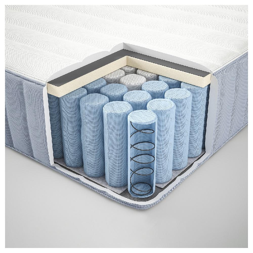IKEA VALEVÅG Taschenfederkernmatratze fest/Überzug waschbar hellblau 140x200 cm Osterangebot