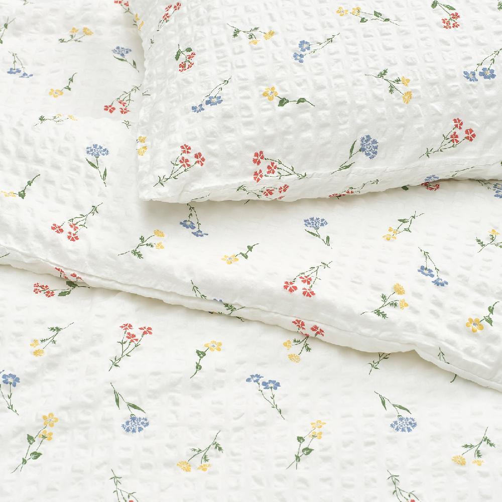 IKEA PILDVÄRGMAL Bettwäsche-Set 2-teilig weiß/Blumenmuster 140x200/80x80 cm Muttertagsangebot