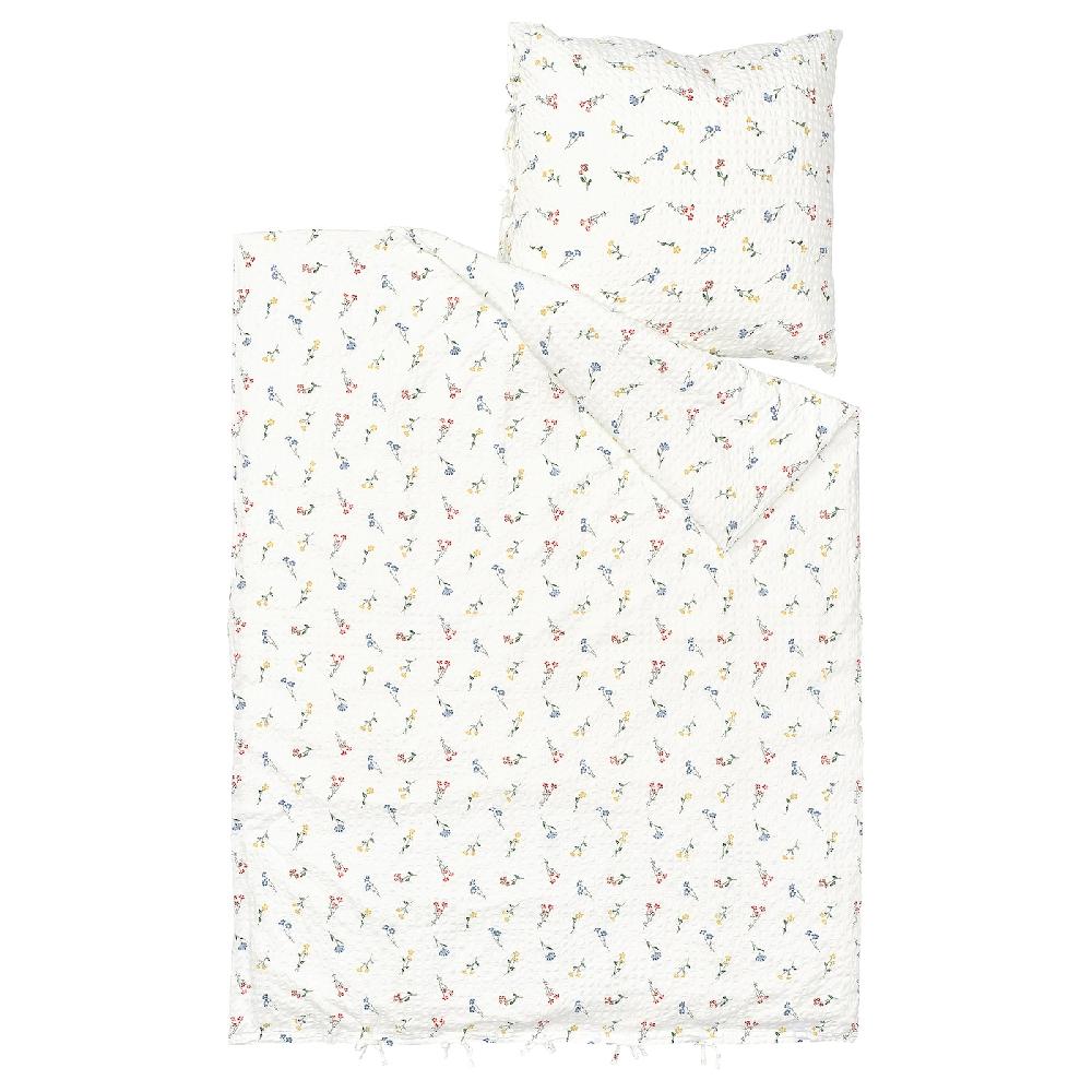 IKEA PILDVÄRGMAL Bettwäsche-Set 2-teilig weiß/Blumenmuster 140x200/80x80 cm Muttertagsangebot