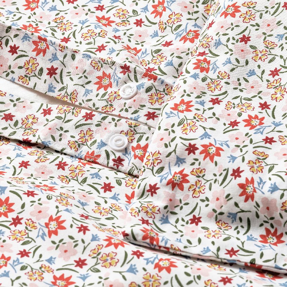 IKEA GULLNATTLJUS Bettwäsche-Set 2-teilig weiß/Blumenmuster 155x220/80x80 cm Jubiläumsangebot