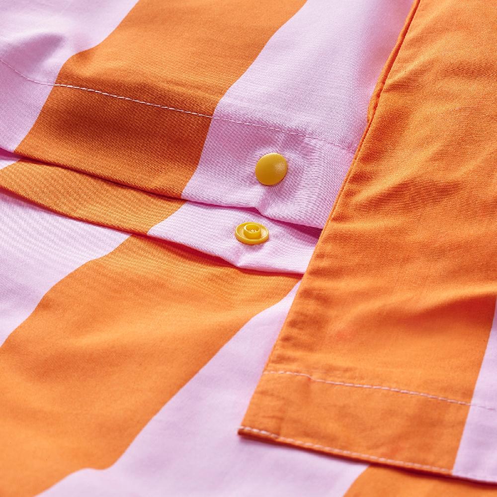 IKEA SLÅNHÖSTMAL Bettwäsche-Set 2-teilig orange/rosa/gestreift 140x200/80x80 cm Top Angebot