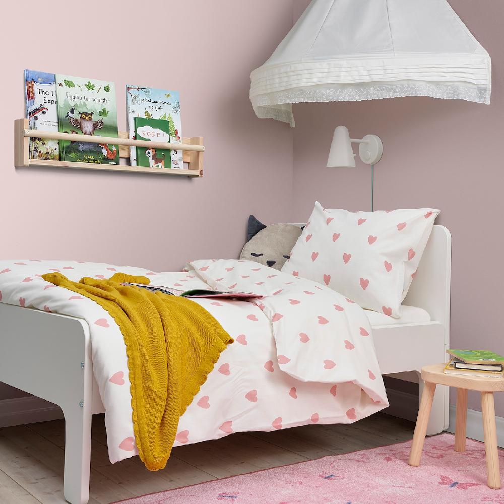 IKEA BARNDRÖM Bettwäsche-Set 2-teilig Herzmuster weiß/rosa 140x200/80x80 cm Neueste Mode