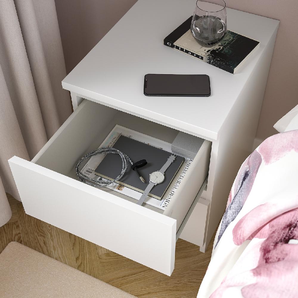 IKEA MALM Kommode mit 2 Schubladen weiß 40x55 cm Große Rabatte