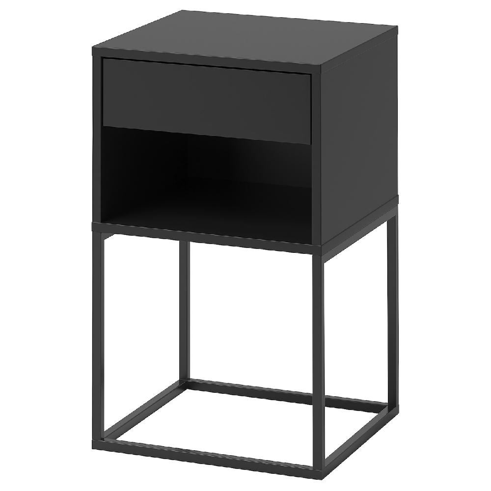 IKEA VIKHAMMER Ablagetisch schwarz 40x39 cm