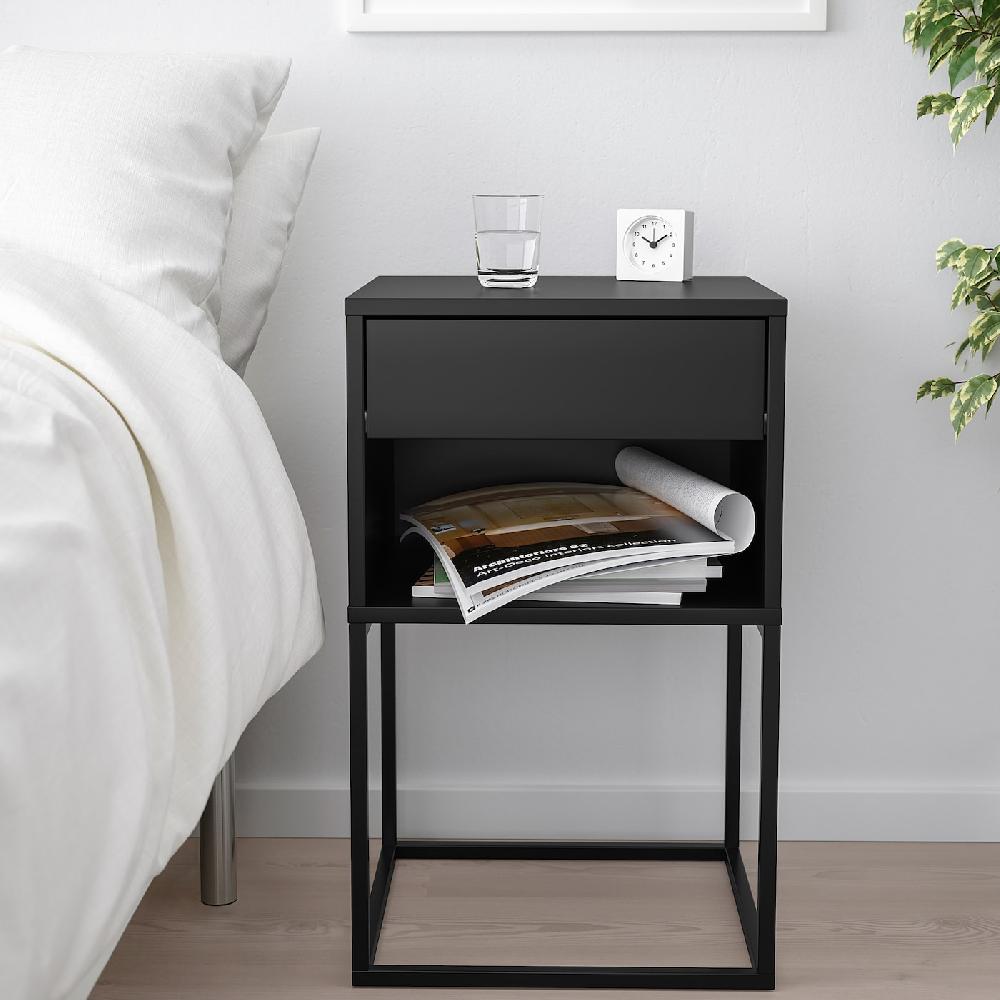 IKEA VIKHAMMER Ablagetisch schwarz 40x39 cm Saisonale Angebote