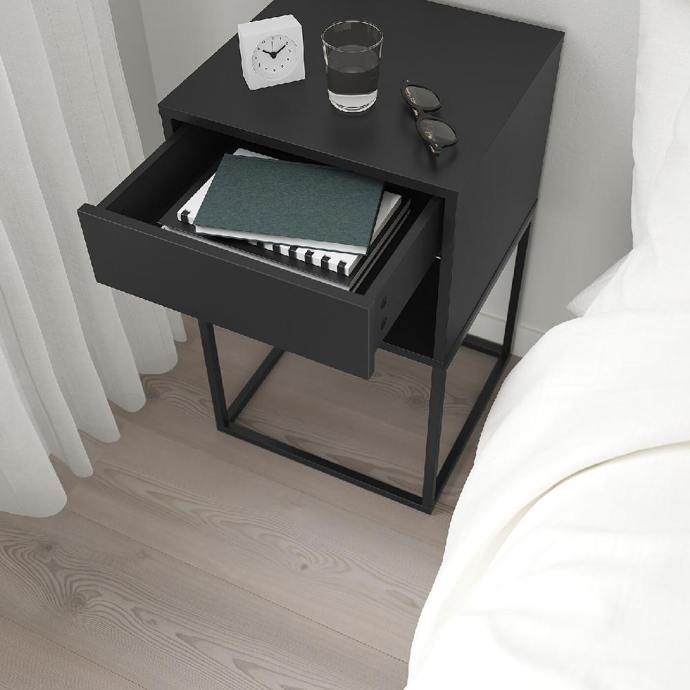 IKEA VIKHAMMER Ablagetisch schwarz 40x39 cm Saisonale Angebote